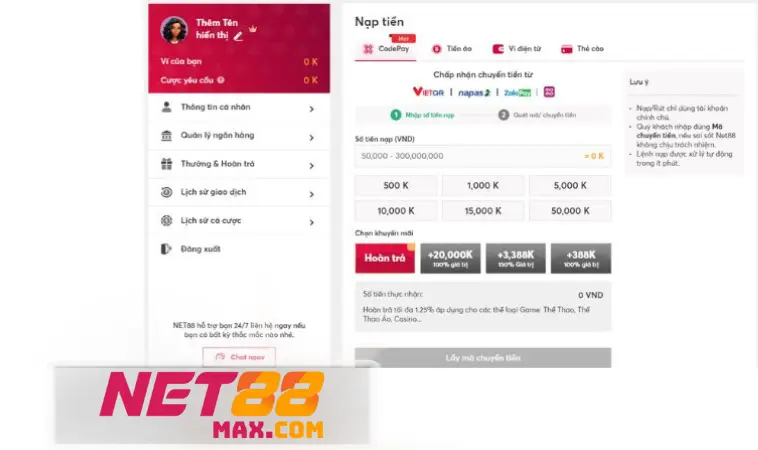 Gửi tiền Net88 mất phí không? Gửi tiền Net88 mất phí không?